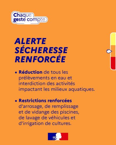 ALERTE SECHERESSE ORANGE - 260826